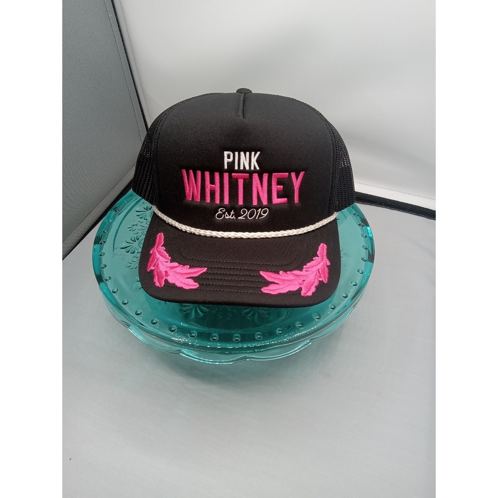 Pink Whitney Trucker Hat Unisex OSFM Black Excellent Barstool Sports Snapback - Picture 2 of 10
